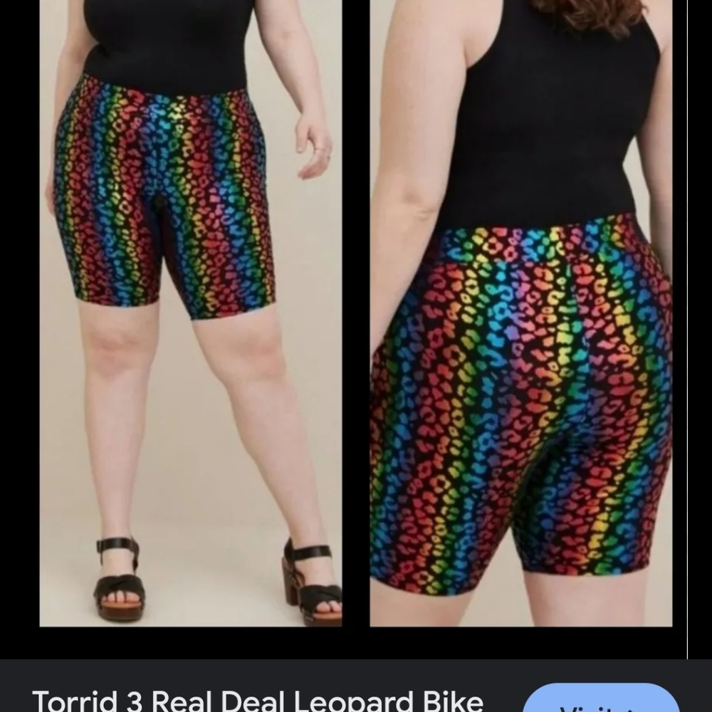 Rainbow Cheetah Print Bike Shorts